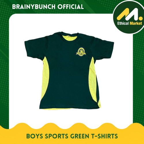 Brainy Bunch Elementary Boys Sports Green T-Shirts