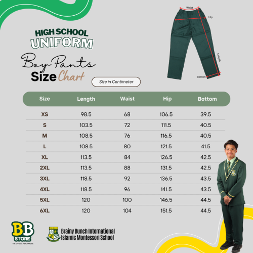 Brainy Bunch Highschool - Green Pants (Boys)